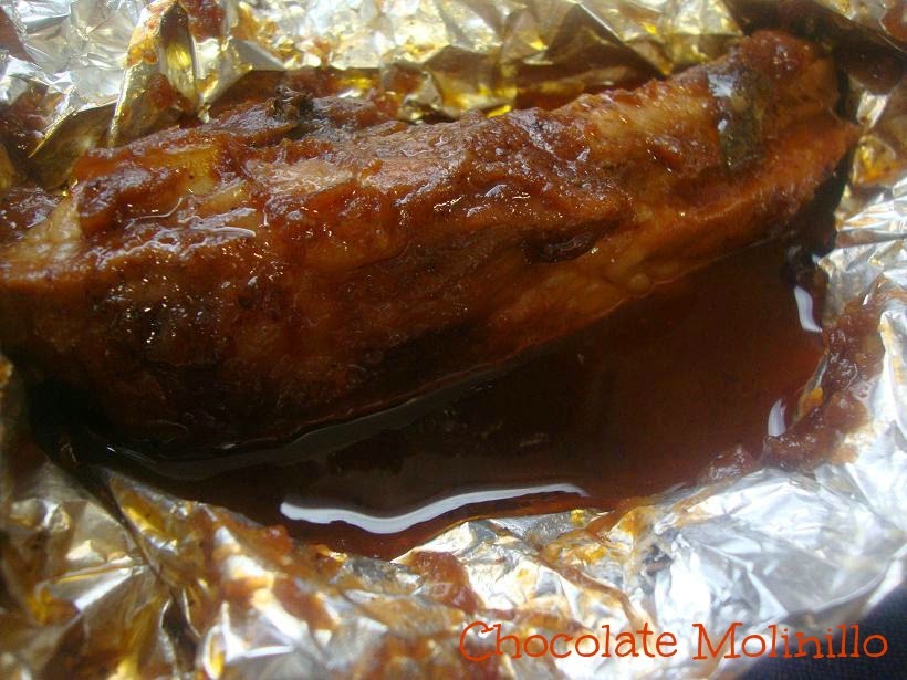 Costillitas a la Barbecue con salsa de arándanos