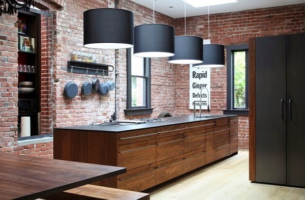 Large pendant lights in the dining room