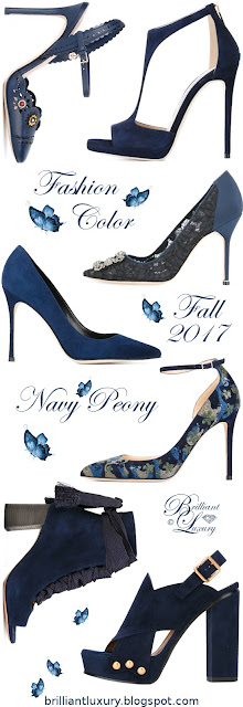 ♦Pantone Fashion Color Navy Peony Shoes #pantone #shoes #blue #brilliantluxury