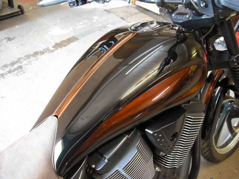 Caulfield Leather Custom Motorcycle Seats Victory Custom Paint