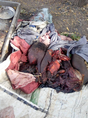 1a Graphic photos of the female suicide bomber that attacked a market in Maiduguri