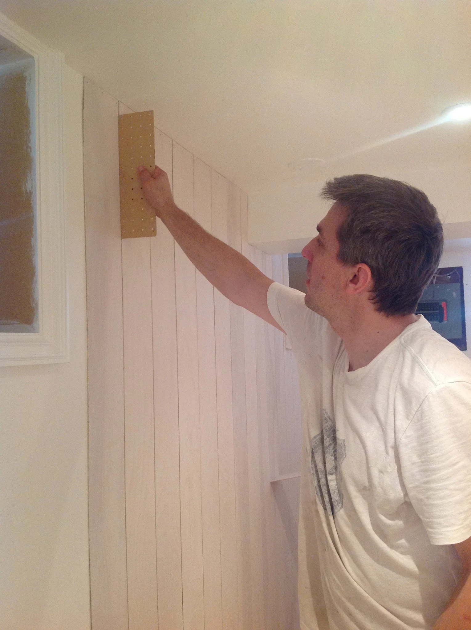 diy whitewash shiplap plank walls, plywood planks, whitewash wall planks