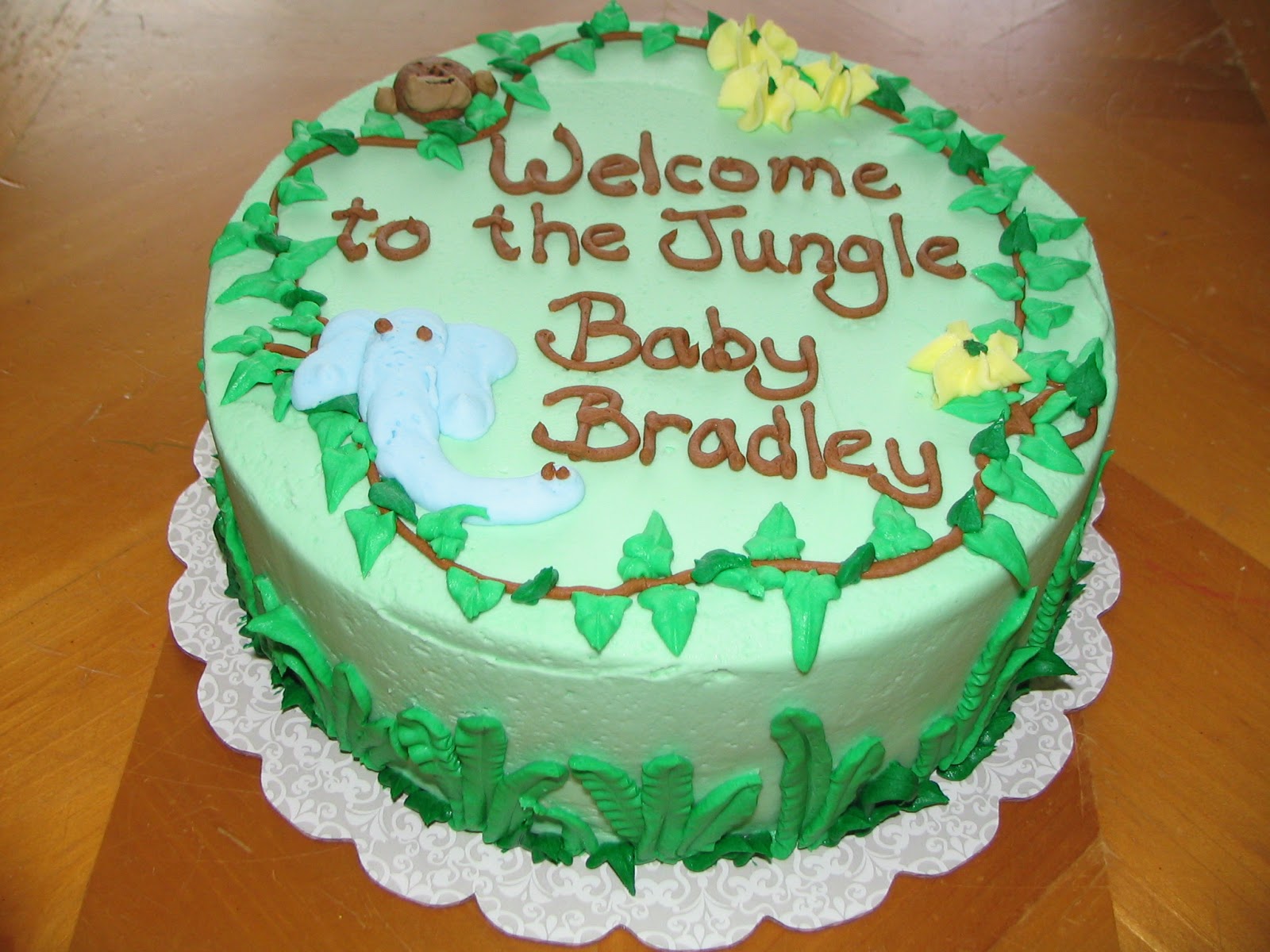 Piped Dreams: Jungle Theme Baby Shower Cake