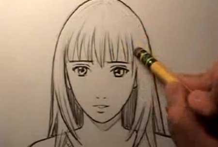 How To Draw a Realistic Manga Face - Female