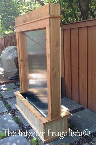 Diy Outdoor Water Wall The Interior Frugalista Trim Top Of Diy Outdoor Water Wall With Cedar