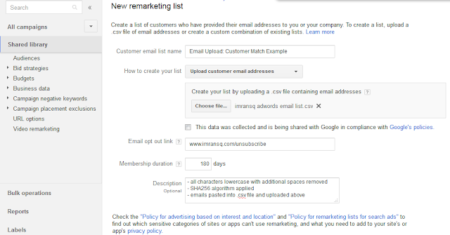 Upload Your Emails, Save And Treat It Like Every Other Remarketing List