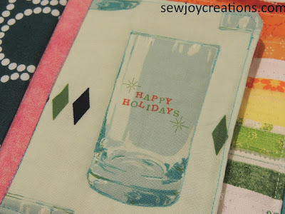 fussy cut glass from cotton and steel fabric