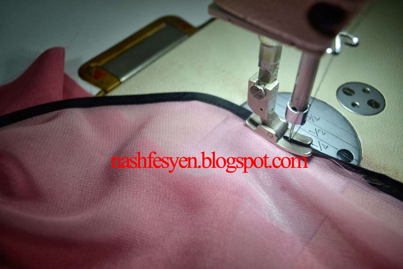 Nash Fesyen Cara Mudah Jahit Piping Pada Shawl Dan Tudung