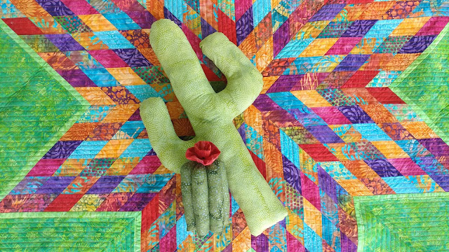 Colorful Southwest cactus pillows made with Island Batik fabrics