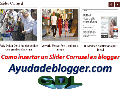 Como insertar un Slider Carrusel en Blogger