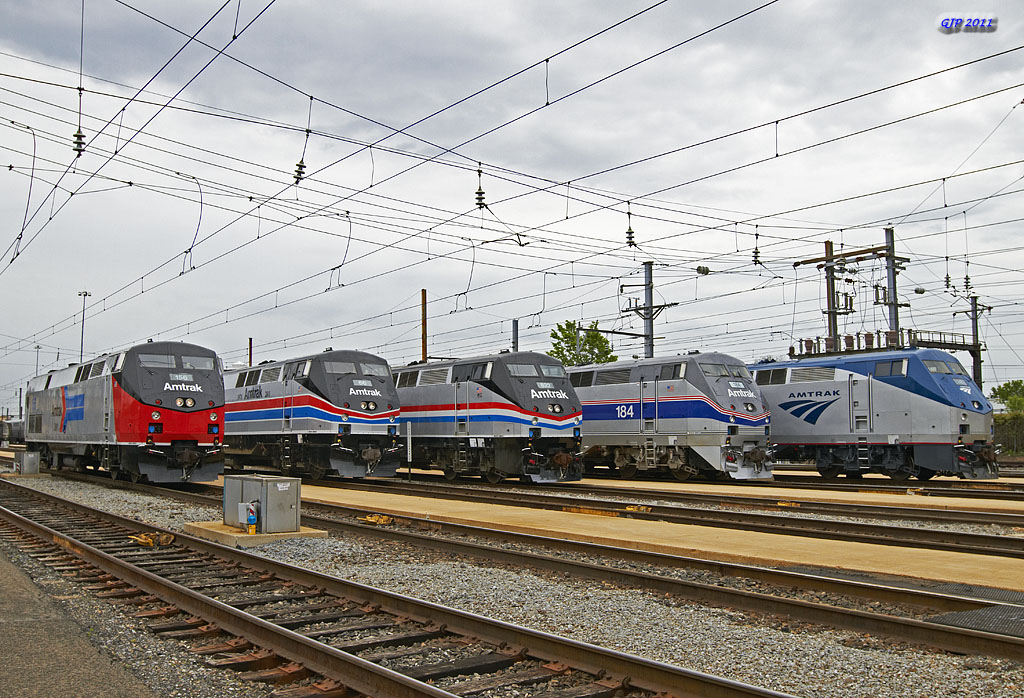The Big Little Railroad Shop Amtrak Heritage units all 5 together