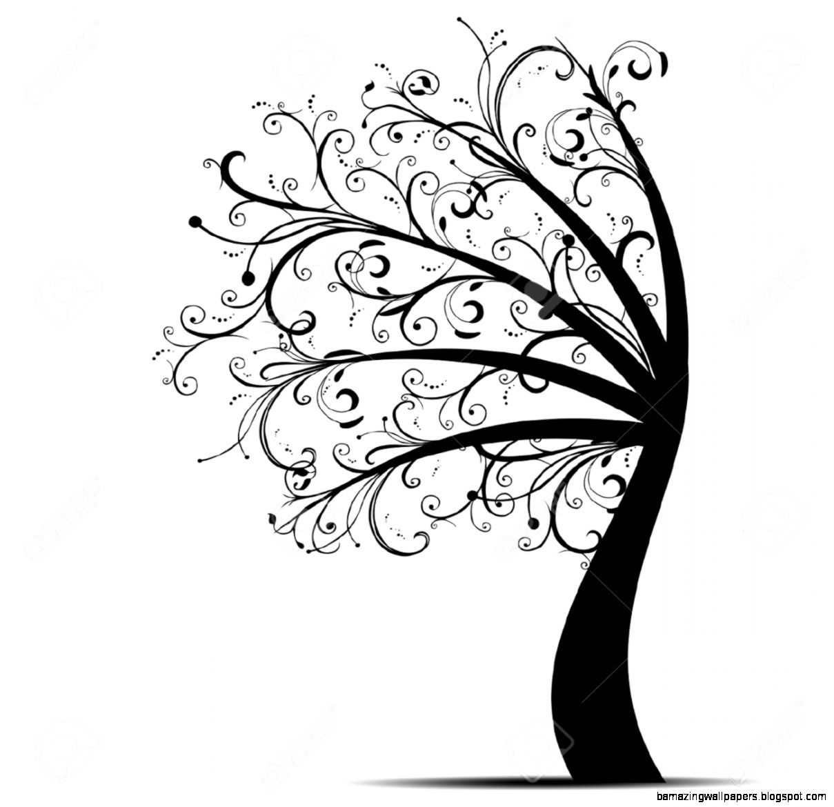 Beautiful Art Tree Isolated On White Background Royalty Free