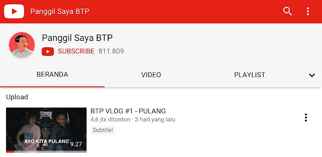 Panggil Saya BTP, Akun Youtube viral Basuki Tjahaja Purnama