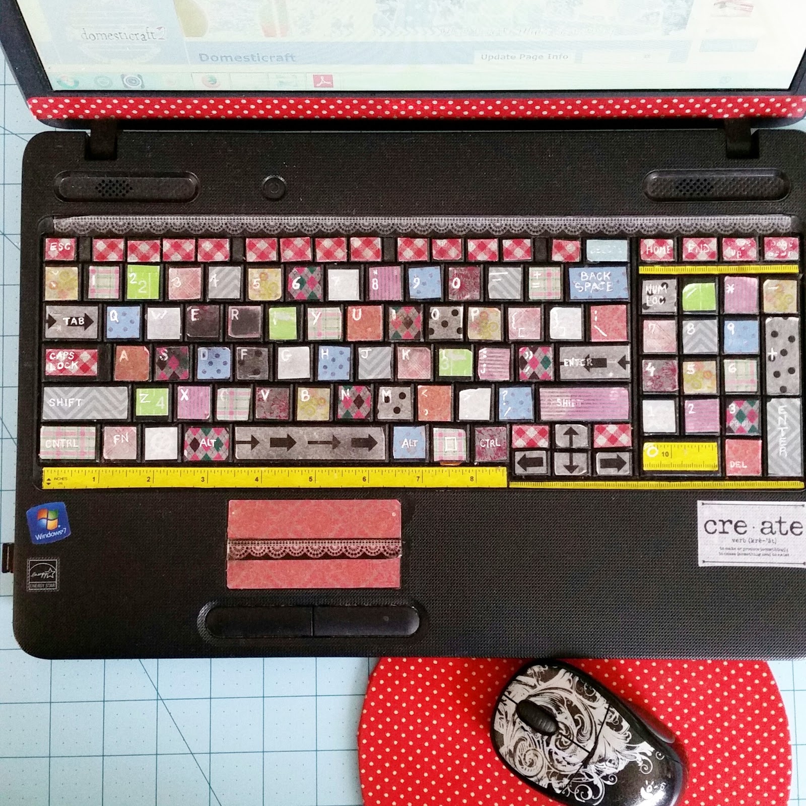 Domesticraft Colorful DIY Washi Tape Keyboard Tutorial Part 1