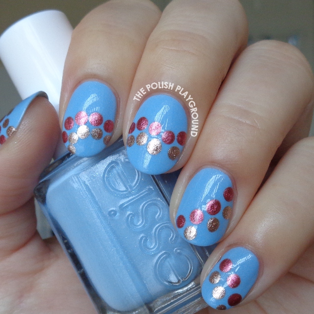 The Polish Playground: Metallic Rose Gold and Pink Wavy Line Dotticure