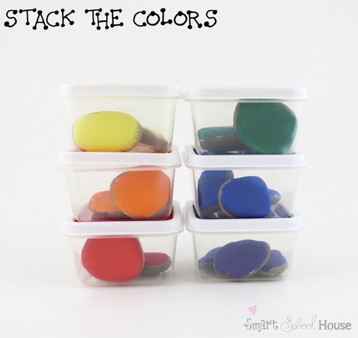 Stack the Colors Game for Teaching Children About Colors