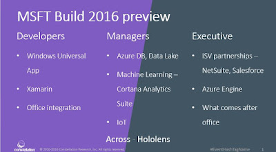 Holger Mueller Microsoft Build 2016 Developers, Managers, Executives