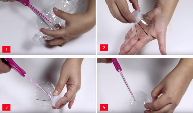Membuat Bunga dari Botol Bekas Membuat Bunga dari Botol Bekas