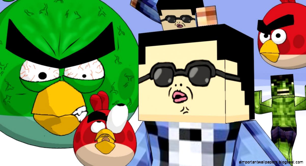 psy hulkminecraft versionvs angry birds mashup parody video