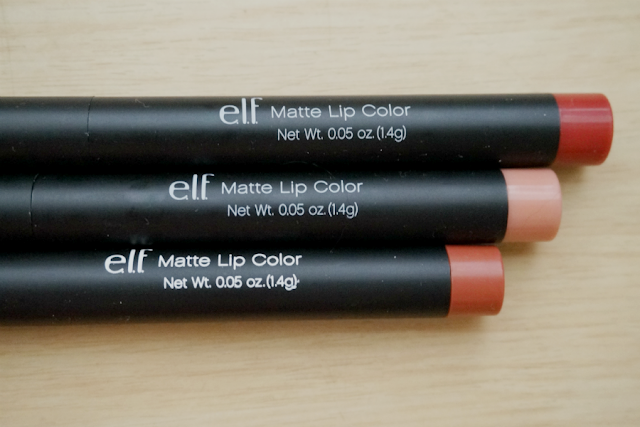 e.l.f. Studio Matte Lip Color Review | Praline, Coral, Cranberry