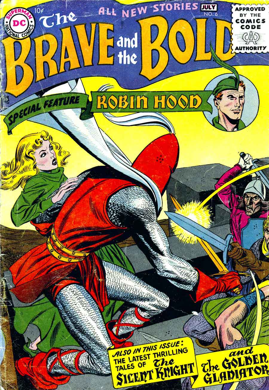 Brave and the Bold #6 cover Brave and the Bold #6 dc silver age comic book cover