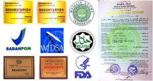 Telah Bersertifikasi Nasional (BPPOOM, Halal, Syariah, APLI) dan Internasional (ISO, FDA, GMP)