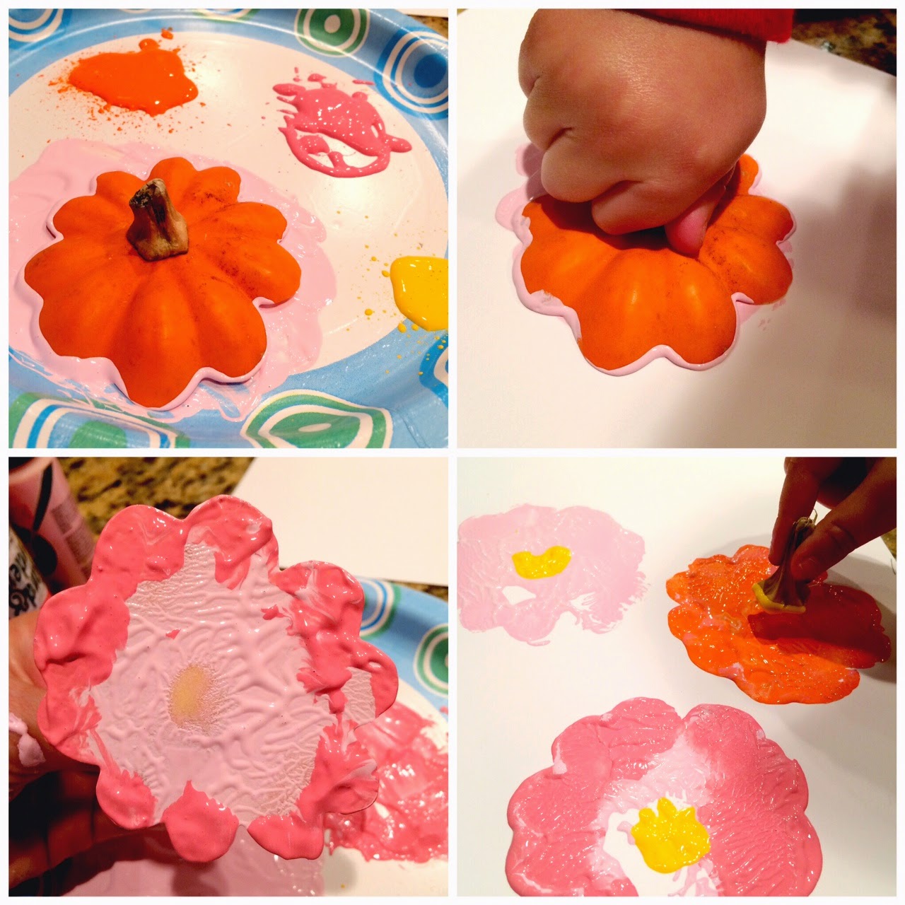 Stamping with Acorn Squash - Kid Craft - LeroyLime