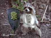 mapache con armadura mapache con armadura listo para luchar