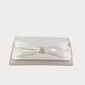 Brandy by Touch Ups White Satin Dyeable Clutch Evening Handbag