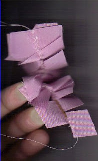 Ribbon ready for gathering for ribbon crafts