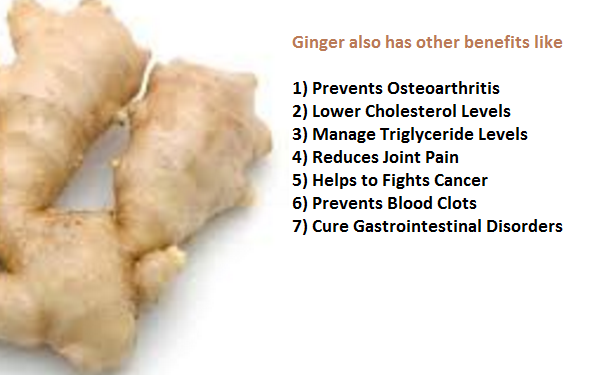 Ginger also has other benefits like 