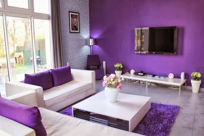 Salas en color morado violeta y lila - Decoración de salas con estilo
