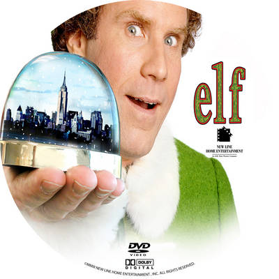 Elf 2003 Will Farrell holding a globe of NYC on the DVD