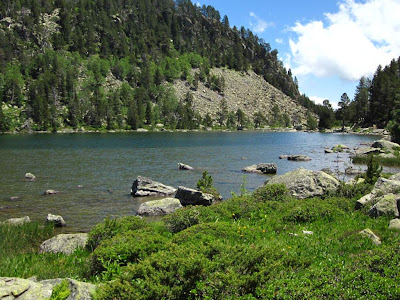 Estany de Ratera in Aigüestortes and Llac de Sant Maurici National Park in the Pyrenees of Catalonia