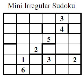 Irregular Sudoku (Mini Sudoku Series #2)