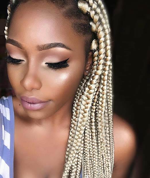 37 Beachy Blonde Braids Hairstyles 2019 For Black African Women