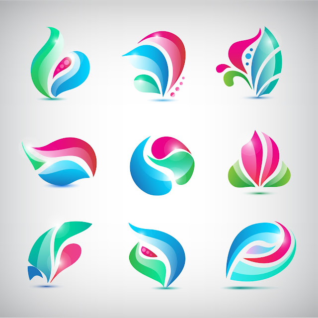 Vector Set - Set of Abstract Colorful 3d Logos 7