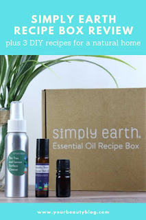 Learn about the Simply Earth monthly essential oils recipe box and get three natural cleaners recipes.  Make your own natural cleaning products with the ingredients for this box.  The box has pure essential oils to make DIY cleaning products and DIY bath and body recipes with the best brand of essential oils from Simply Earth.  Click through for recipes for a natural all purpose cleaner, fresh home diffuser blend, and laundry stain roller bottle blend.  #essentialoils #simplyearth #diynatural #natural #diy #cleaning 