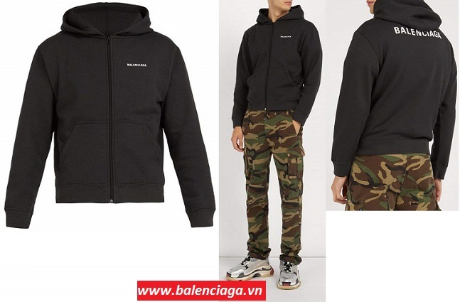 Áo khoác nam Balenciaga blend hooded sweatshirt black 51juoeHBAHL