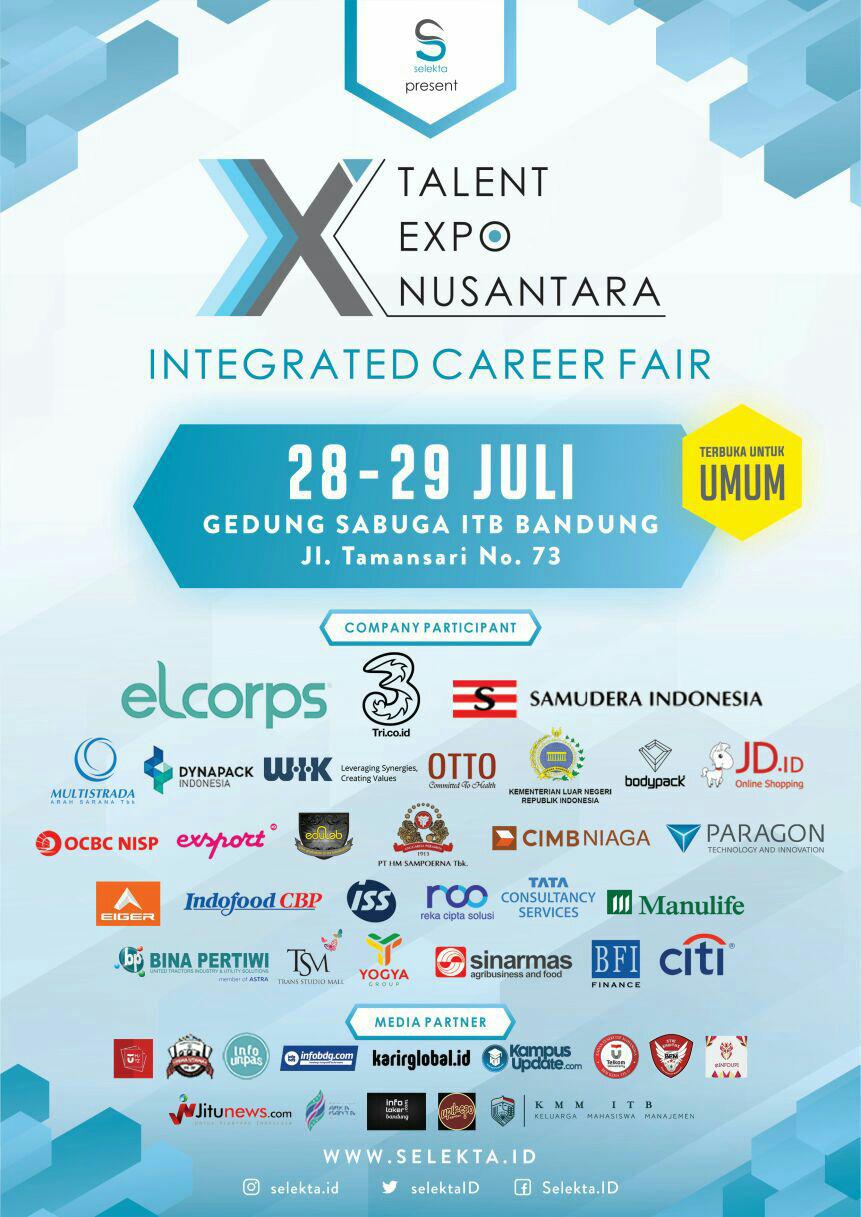Talent Expo Nusantara Job Fair Sabuga ITB 28 - 29 Juli 2017