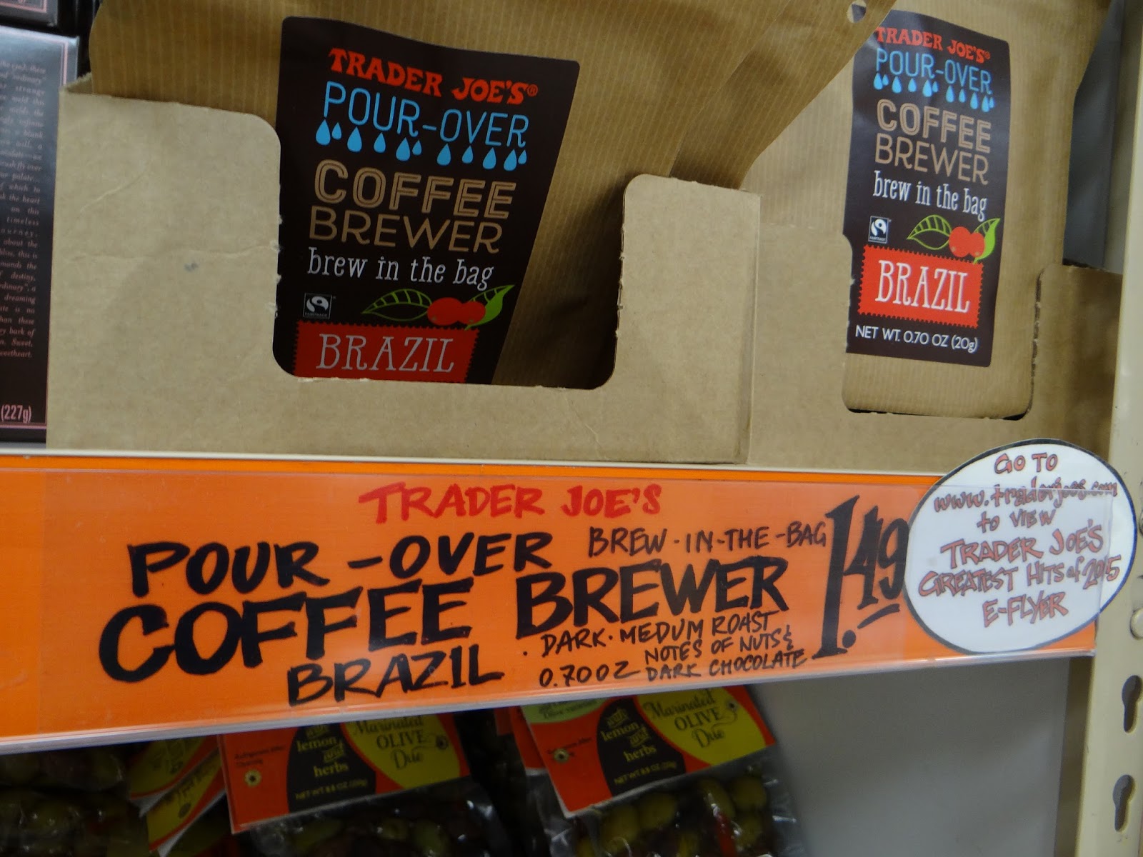 Trader Joe's 365 PourOver Coffee Brewer Brew In the Bag