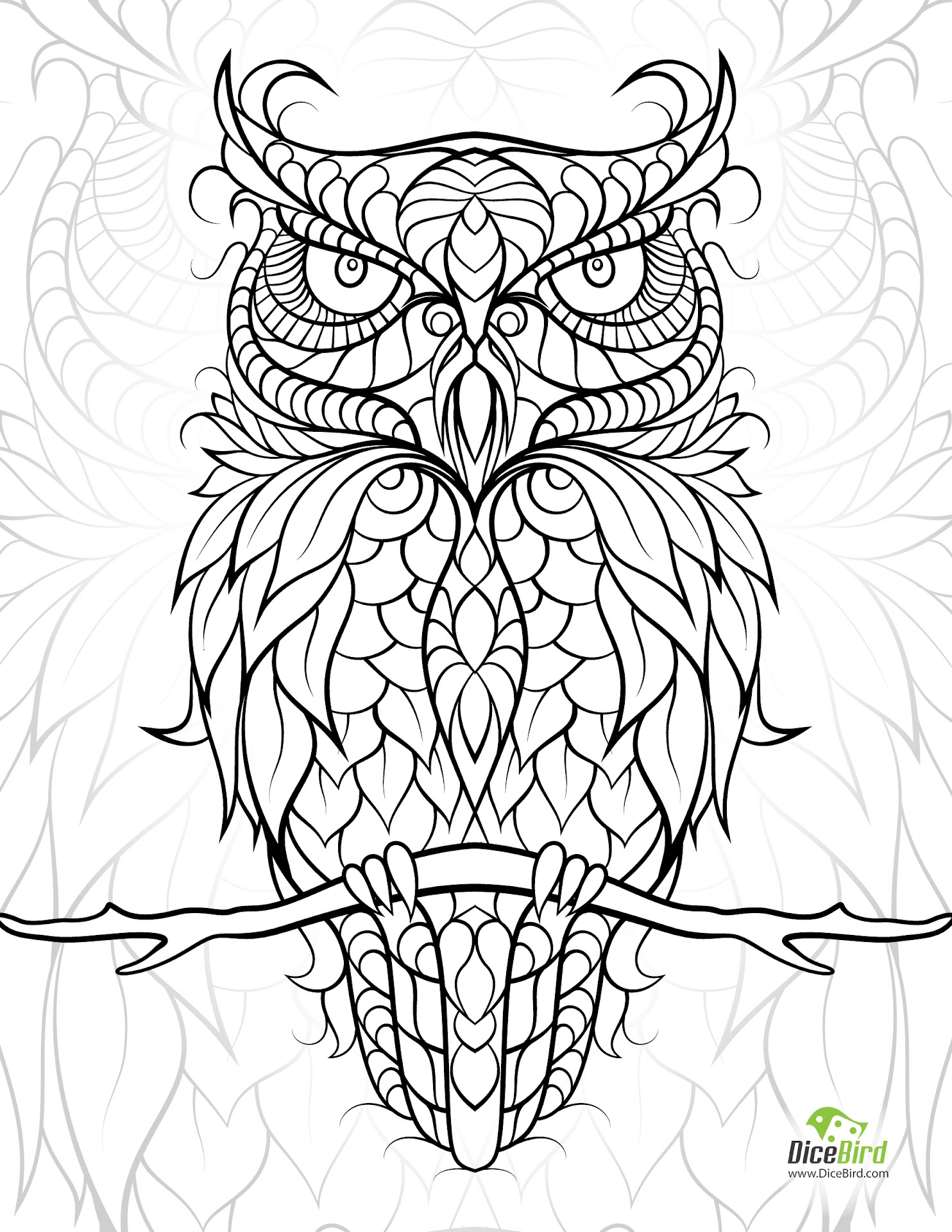 Download Best HD Fancy Owl Coloring Pages Hard Free - Free Coloring Book Images