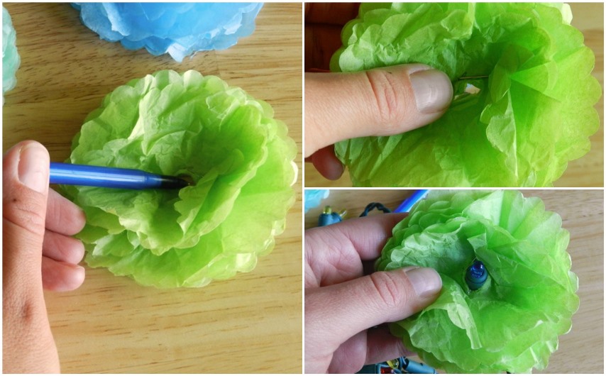 DIY Tissue Paper Flower Party Lights