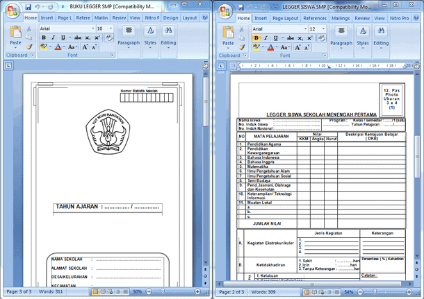 Buku Legger Siswa Sd Mi Smp Mts Sma Ma Smk Format Microsoft Word Arsip Berkas Edukasi