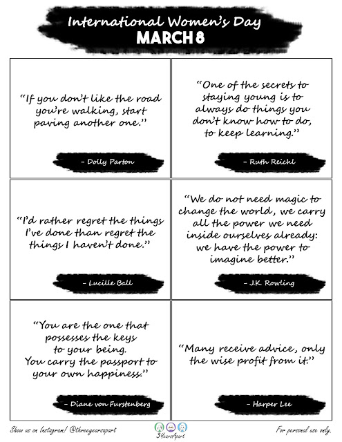 International Women's Day Quote Journaling Cards Free Printable