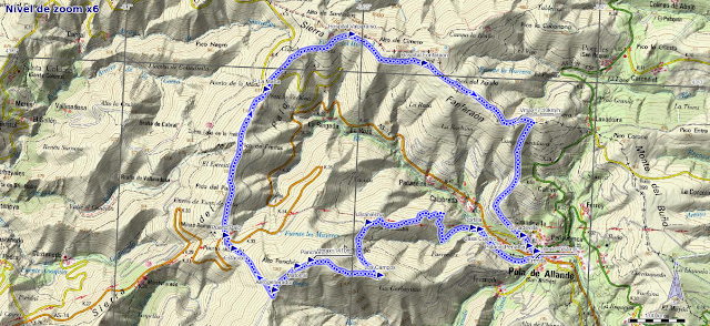 Mapa de la ruta Panchón Pola de Allande