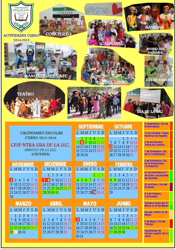 Calendario Escolar Curso 2015-2016