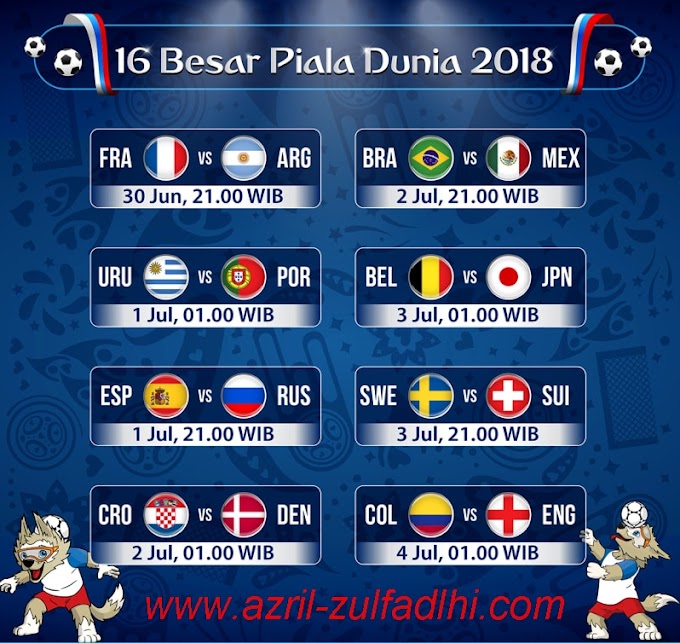 Gambar Jadwal Piala Dunia 16 Besar