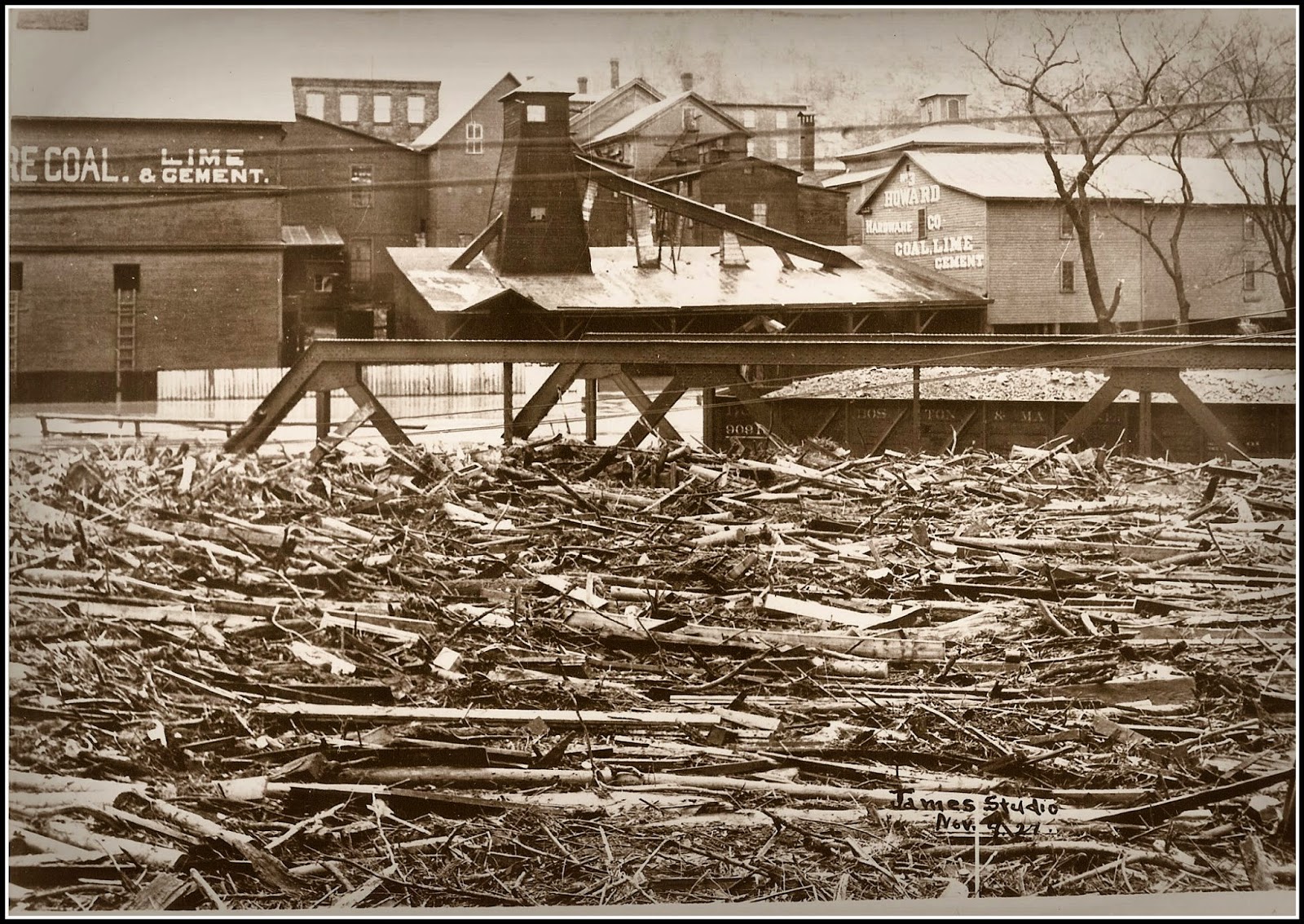 Historic Photos Bellows Falls, VT and surrounding area Flood of 1927 James Studio, November
