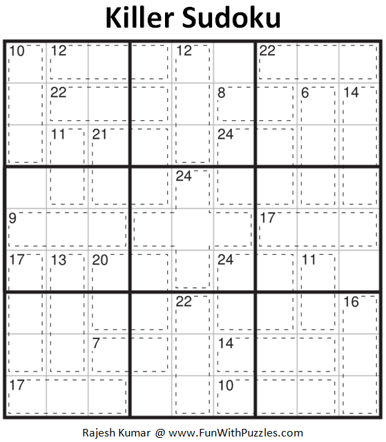 Killer Sudoku Puzzle (Fun With Sudoku #342)